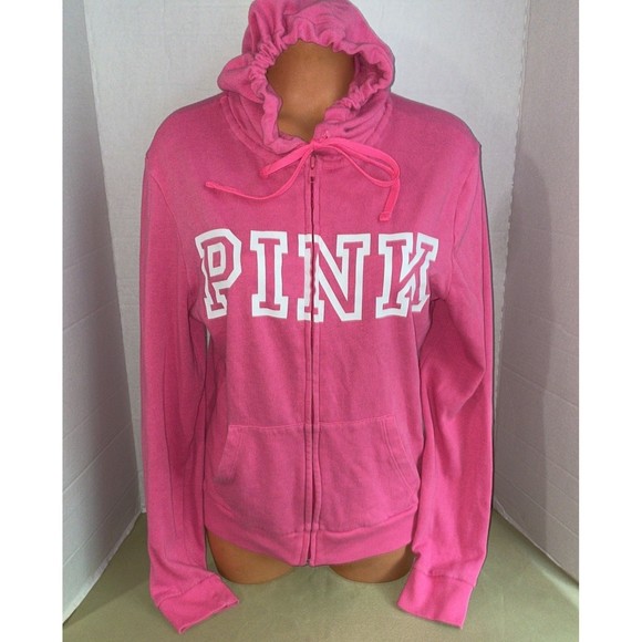 Vintage Victoria’s Secret zip love pink hoodie sweatshirt Top SM - Picture 2 of 9